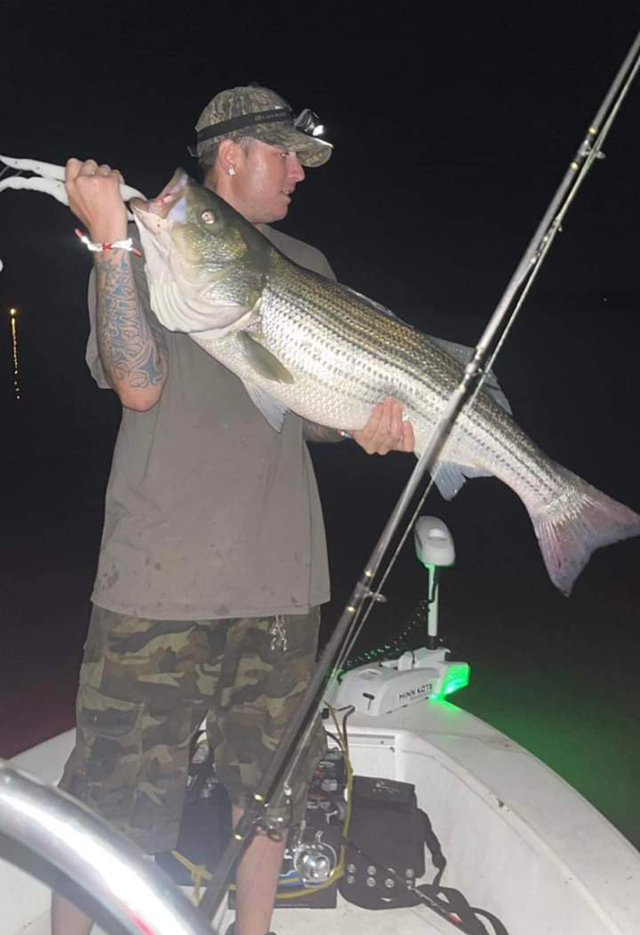 Nick DiPhillipo with striped bass