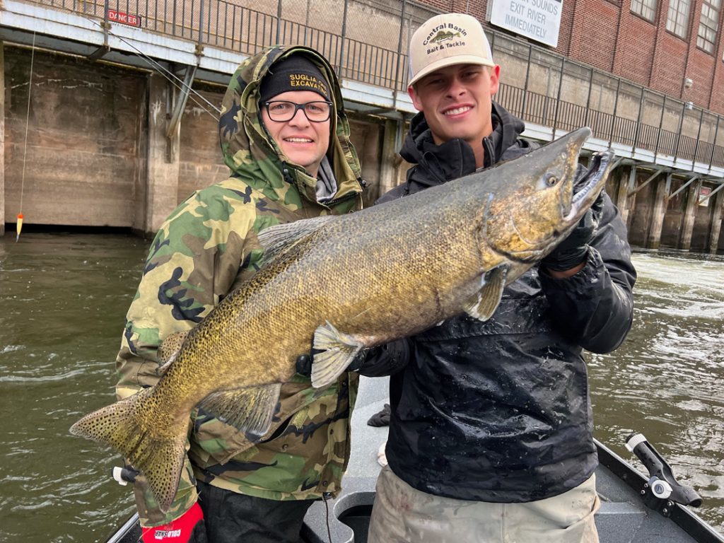 Dylan and Sean S. with salmon