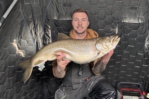 A Trophy Lake Trout Through the Ice