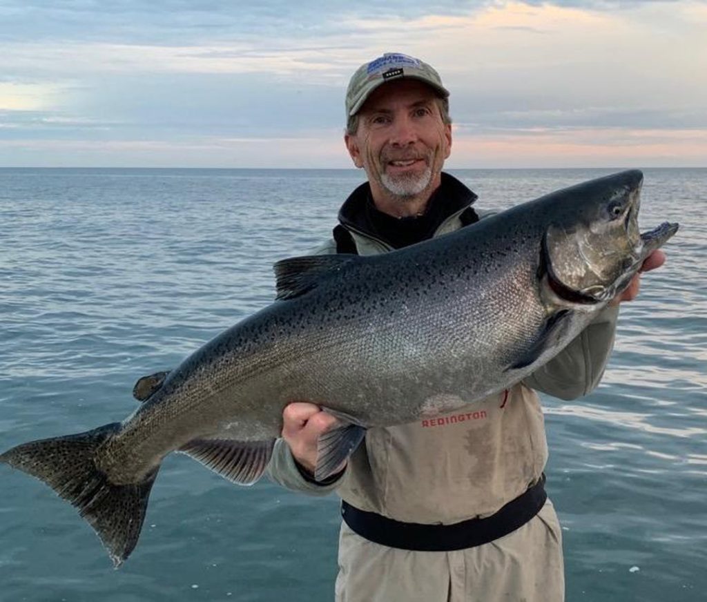 Ron Bierstine with king salmon
