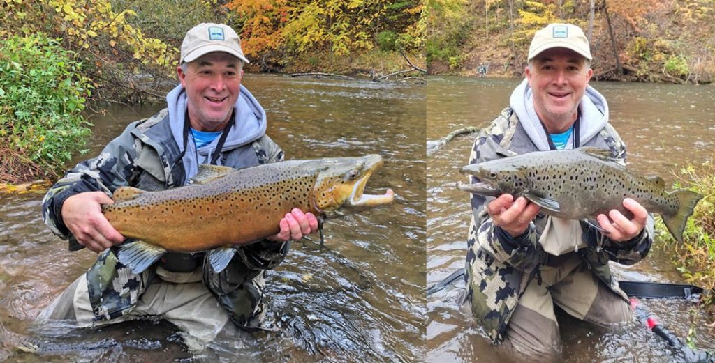 Barry from PA with brown trout and Atlantic salmon