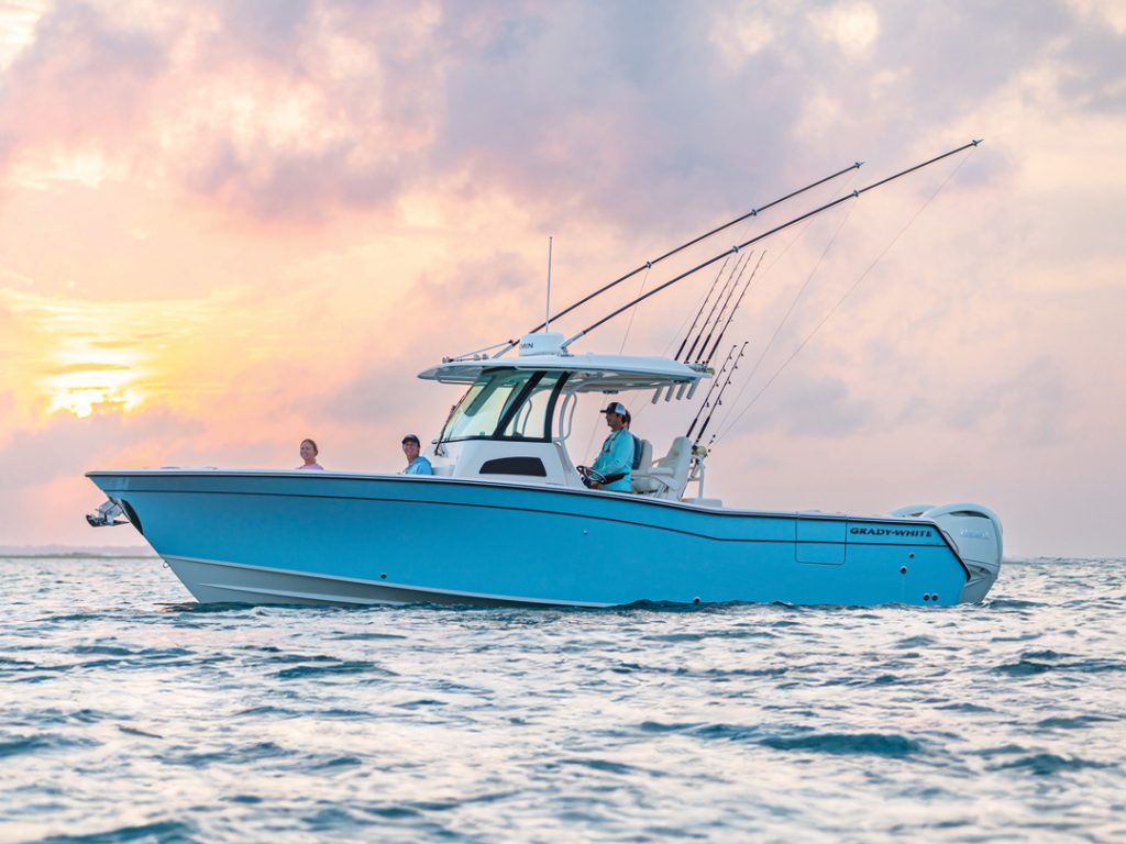 Grady-White Canyon 306 rigged for fishing