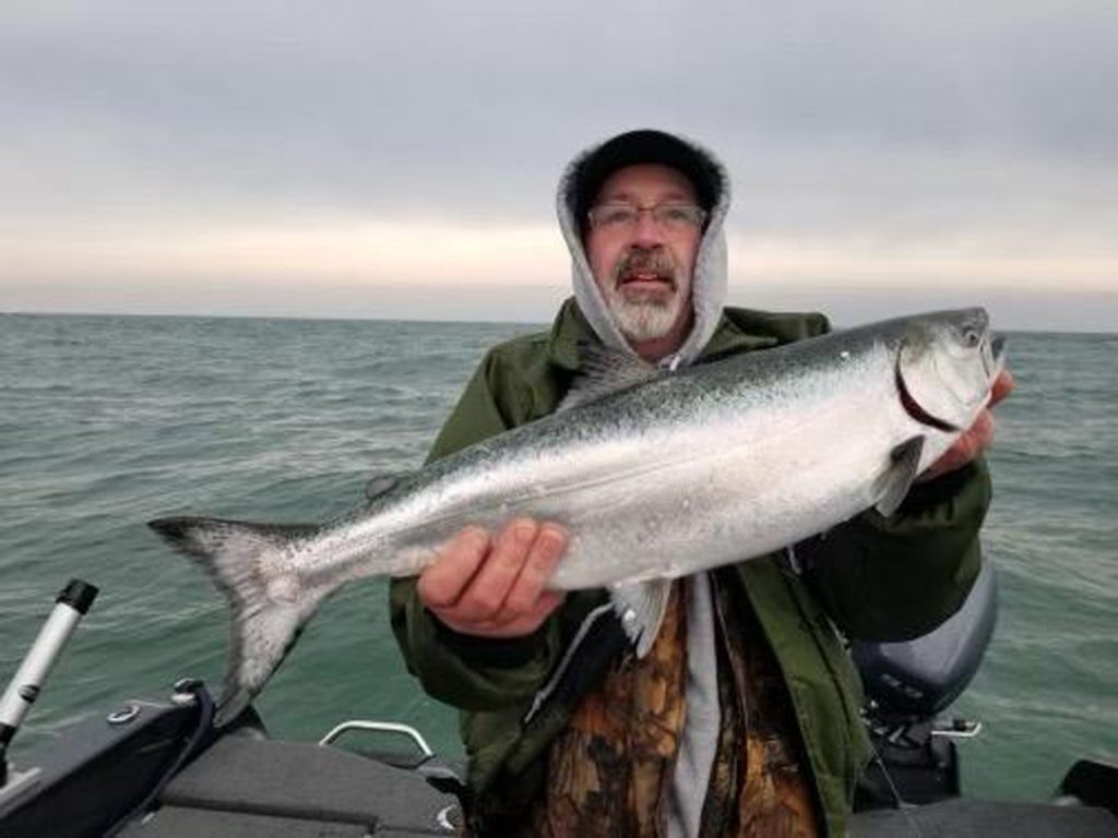 Capt. Barry Schultz with king salmon