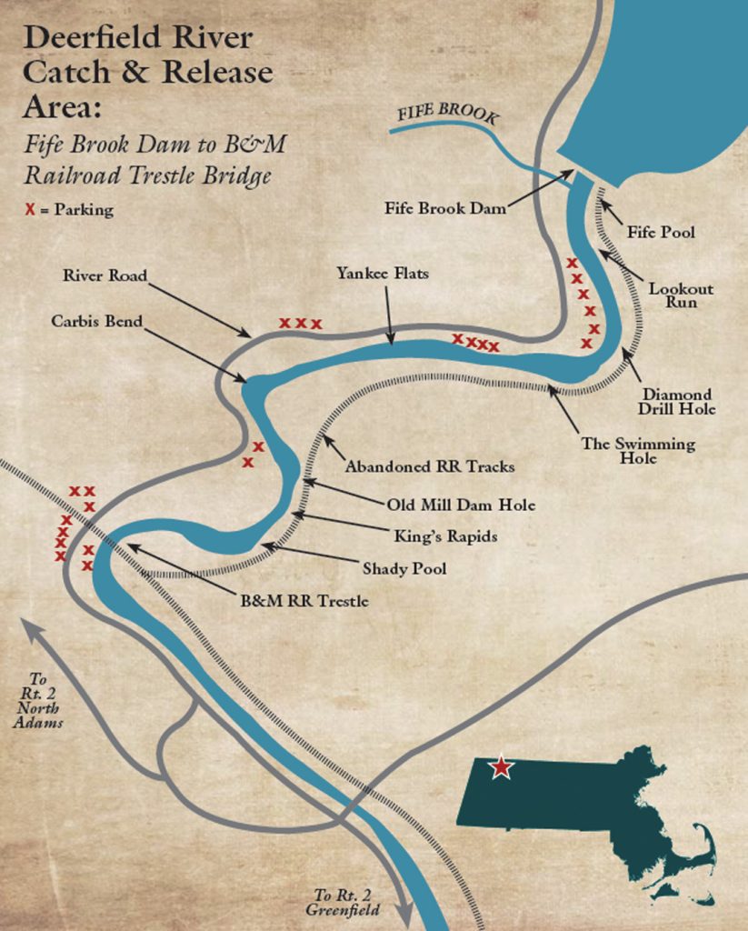 C&R Map for trout on the Deerfield River