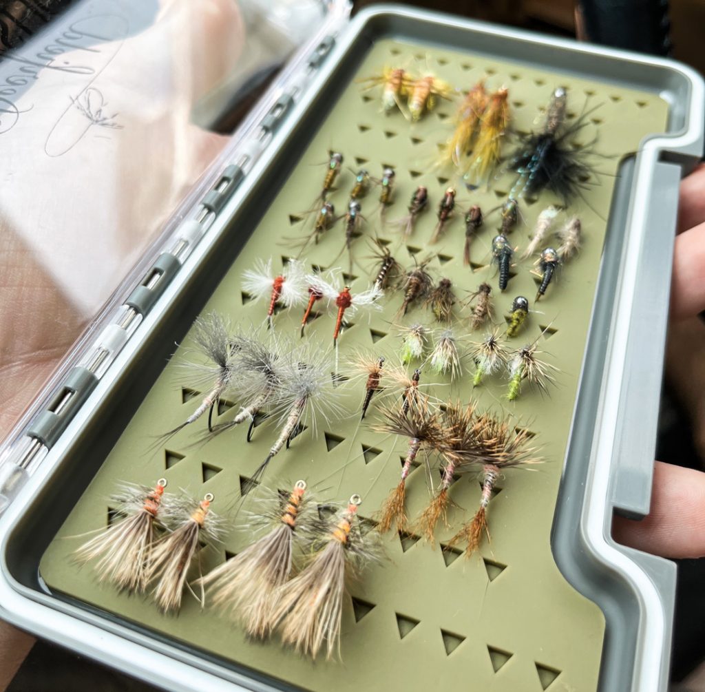 fly box with selection of flies