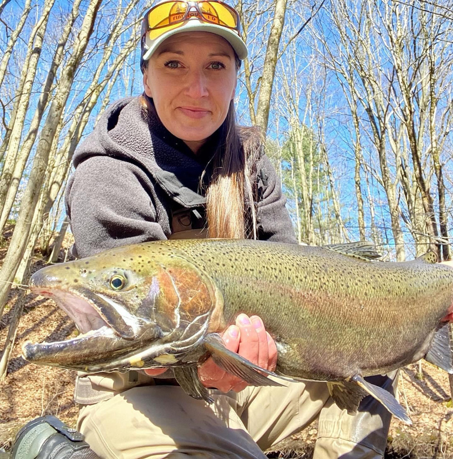 Elaine Supp with a nice steelhead.