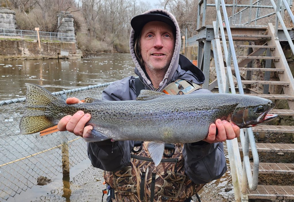 Mark Musser with a nice Burt Dam steelhead.