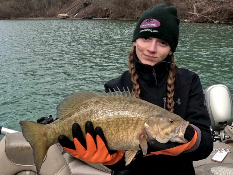 Addisyn Scipione with smallmouth bass