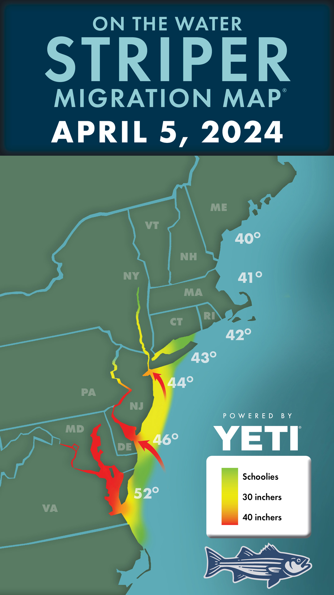 Striper Migration Map 2024-04-05