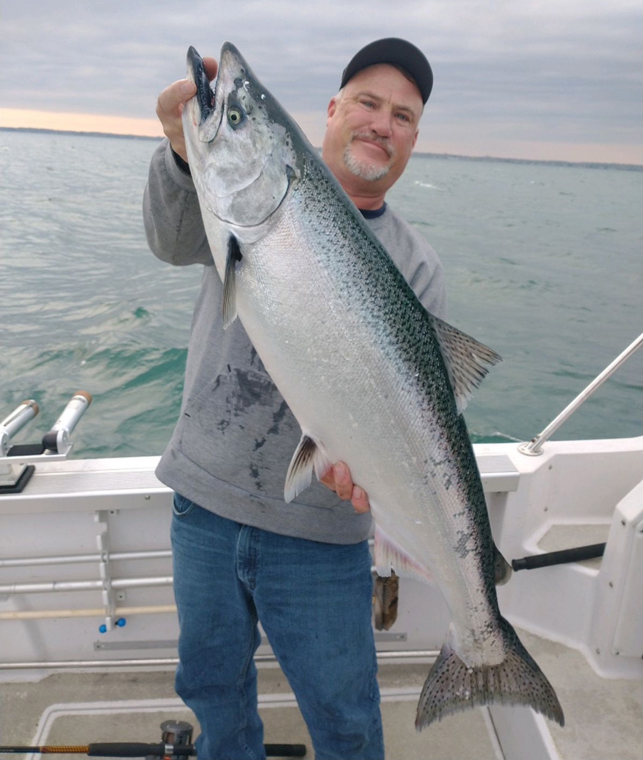 John Van Hoff with king salmon