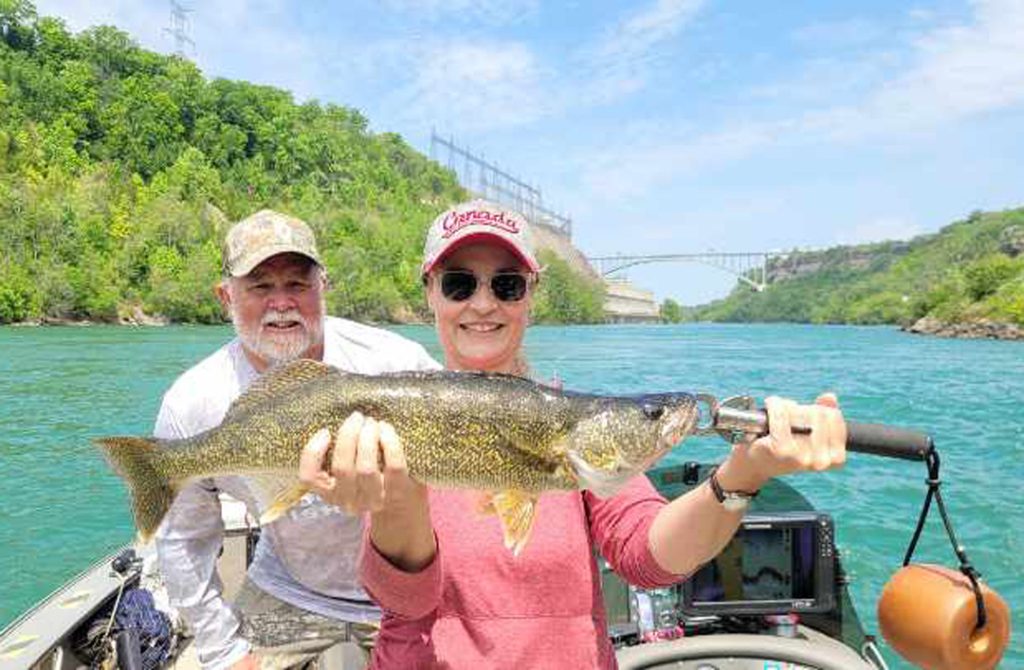 Karen Mansfield with walleye
