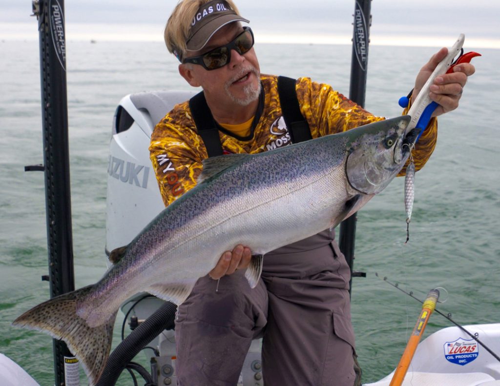 Mark Davis with Chinook salmon