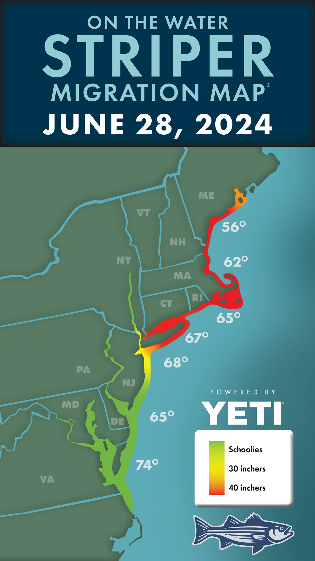 Striper Migration Map 2024 6-28