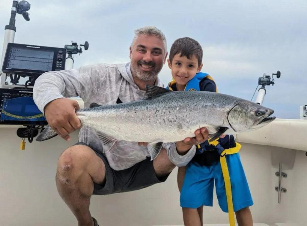 Capt. Rick Hajecki with 15# Chinook