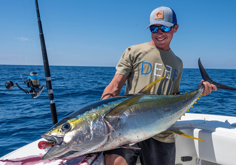 popping for tuna - yellowfin