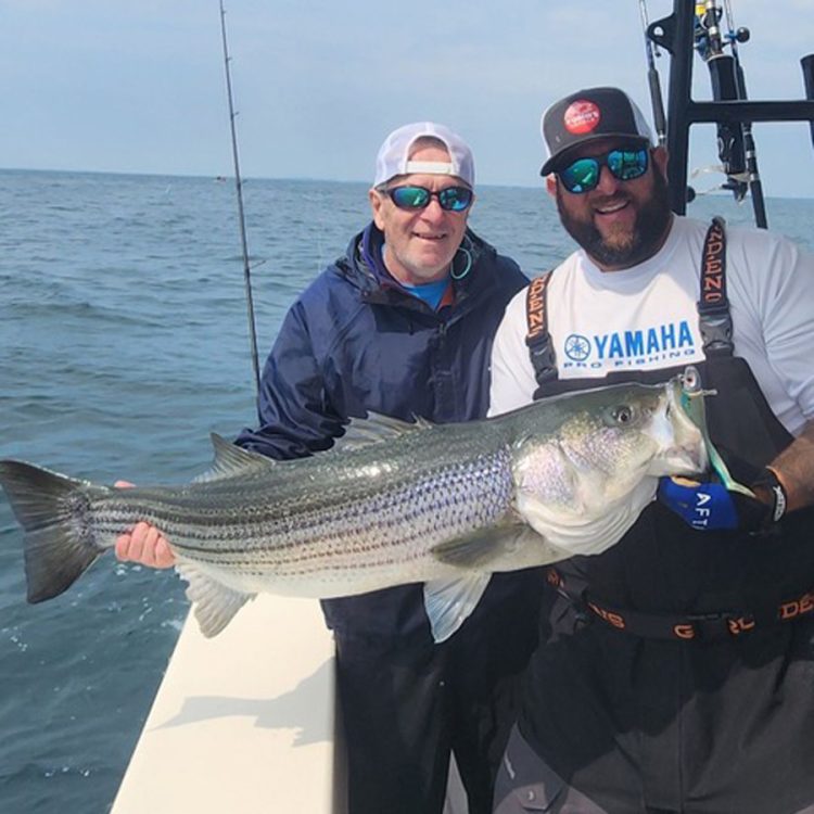 Brian and Steve Coombs with big Boston bass