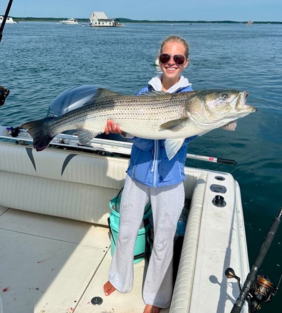 Sophia Ciulla with striped bass