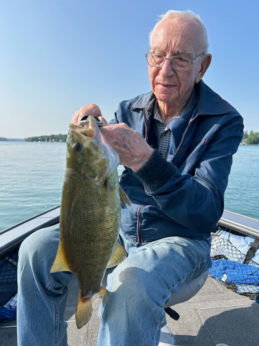 George Smutko with smallmouth bass