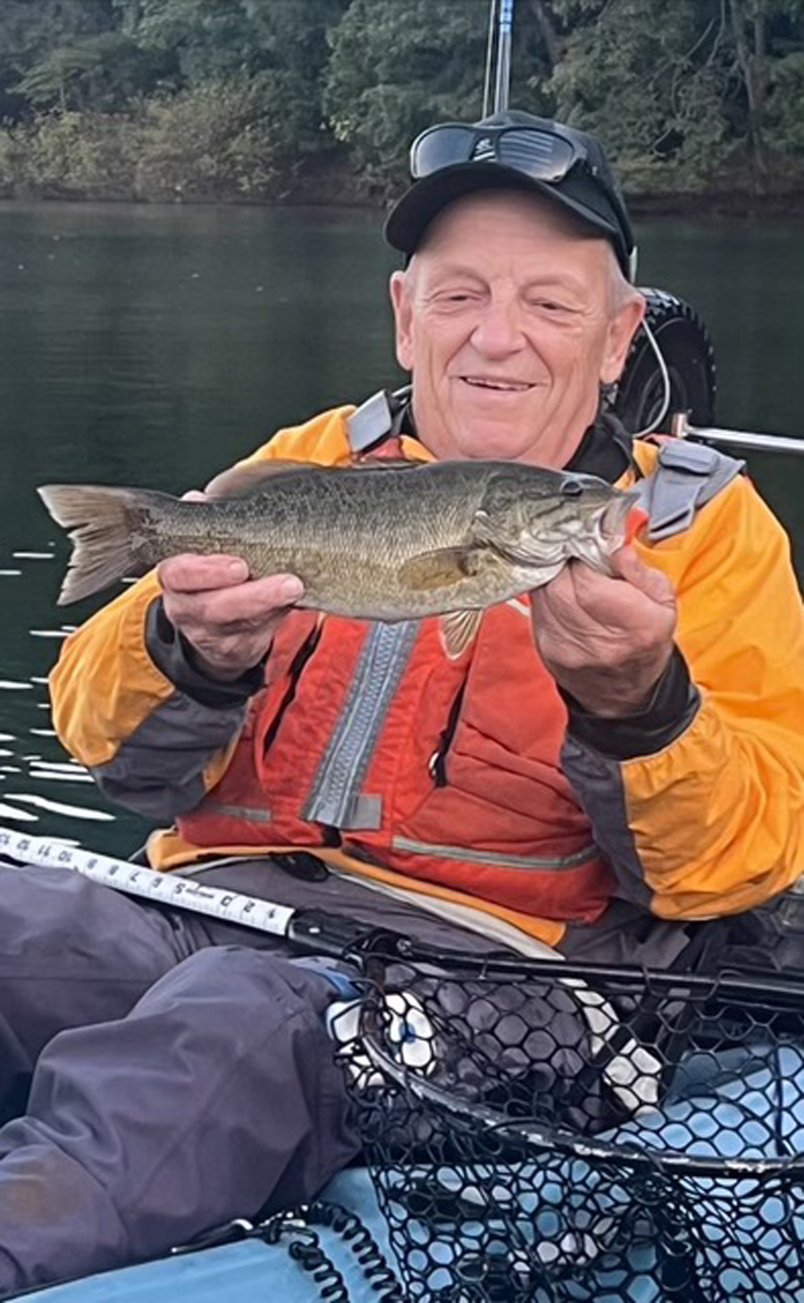 Billy Eicher with smallmouth bass