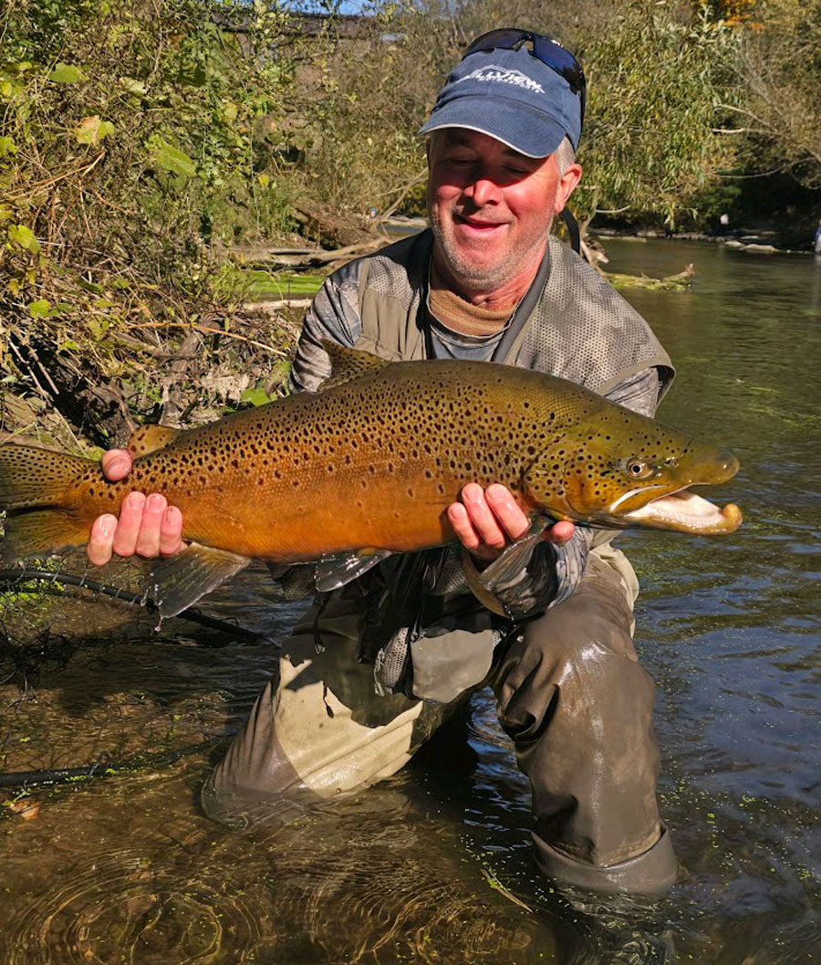 Barry Kuhn with brown trout