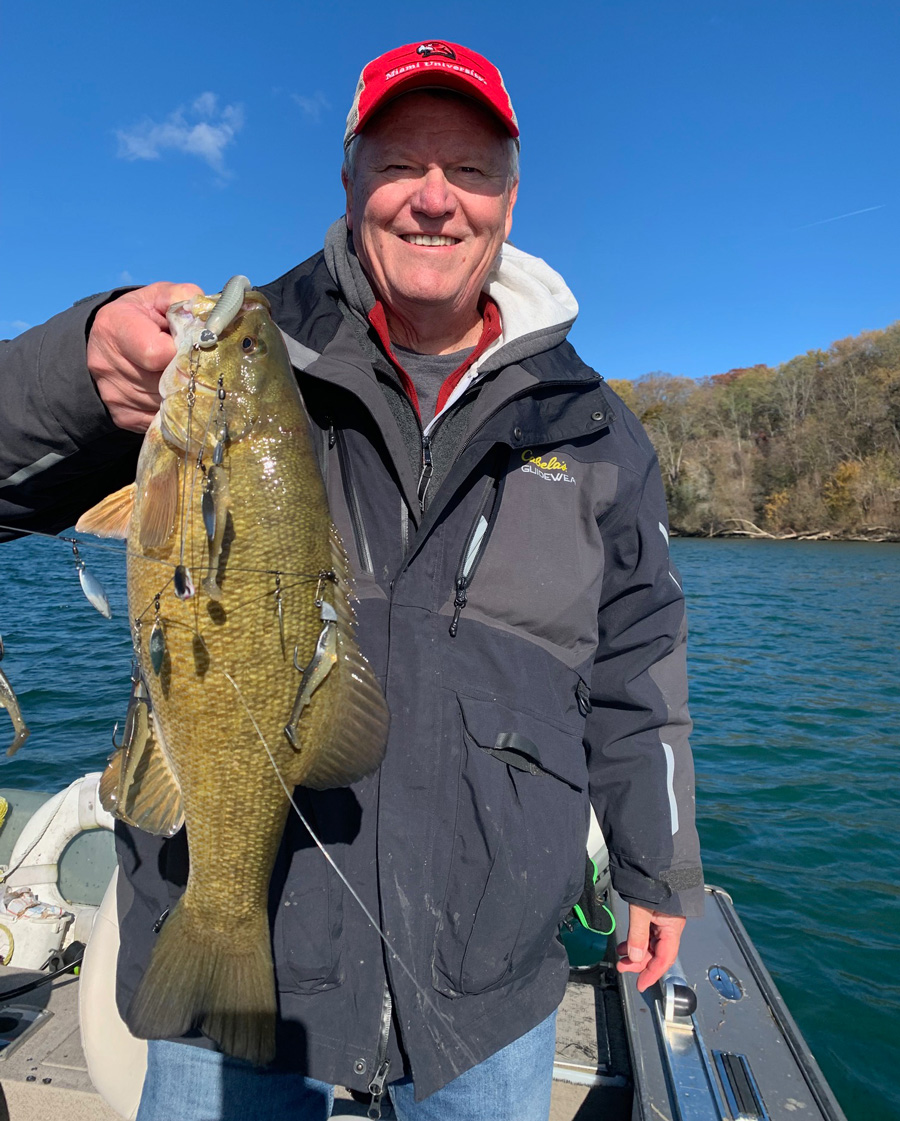 Kyle Kraft with smallmouth bass