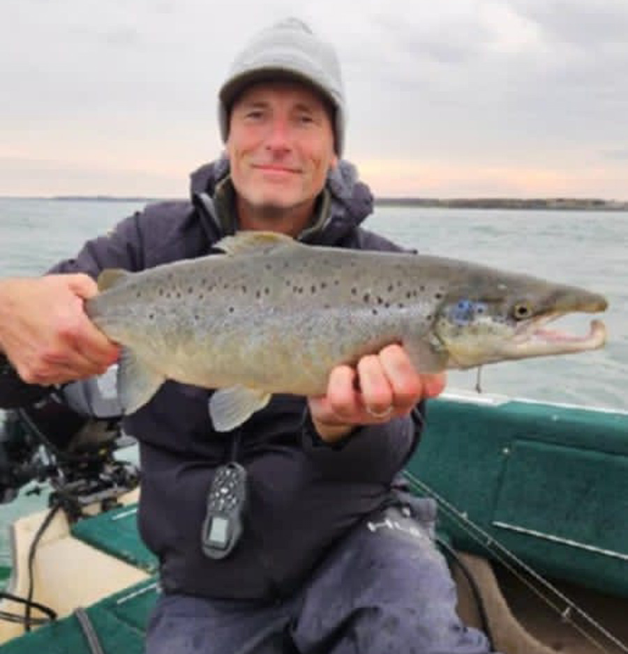 Wade Winch with Atlantic salmon