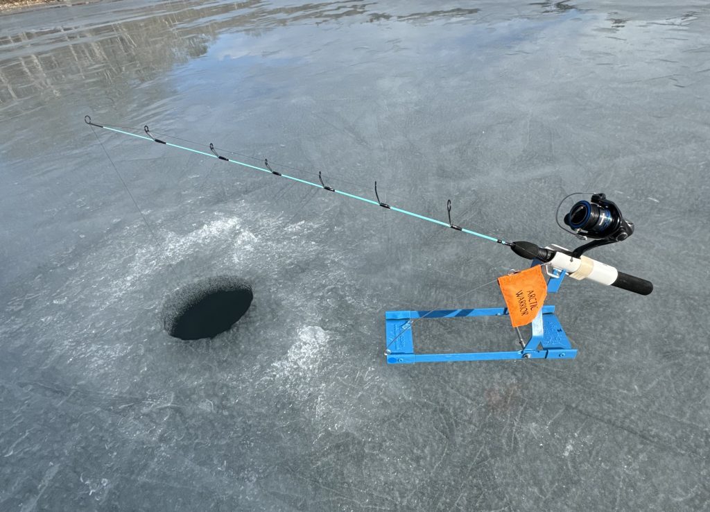 striper through the ice on Martha's Vineyard