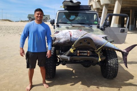 Bluefin Tuna Caught from Pier and Kayaks in North Carolina