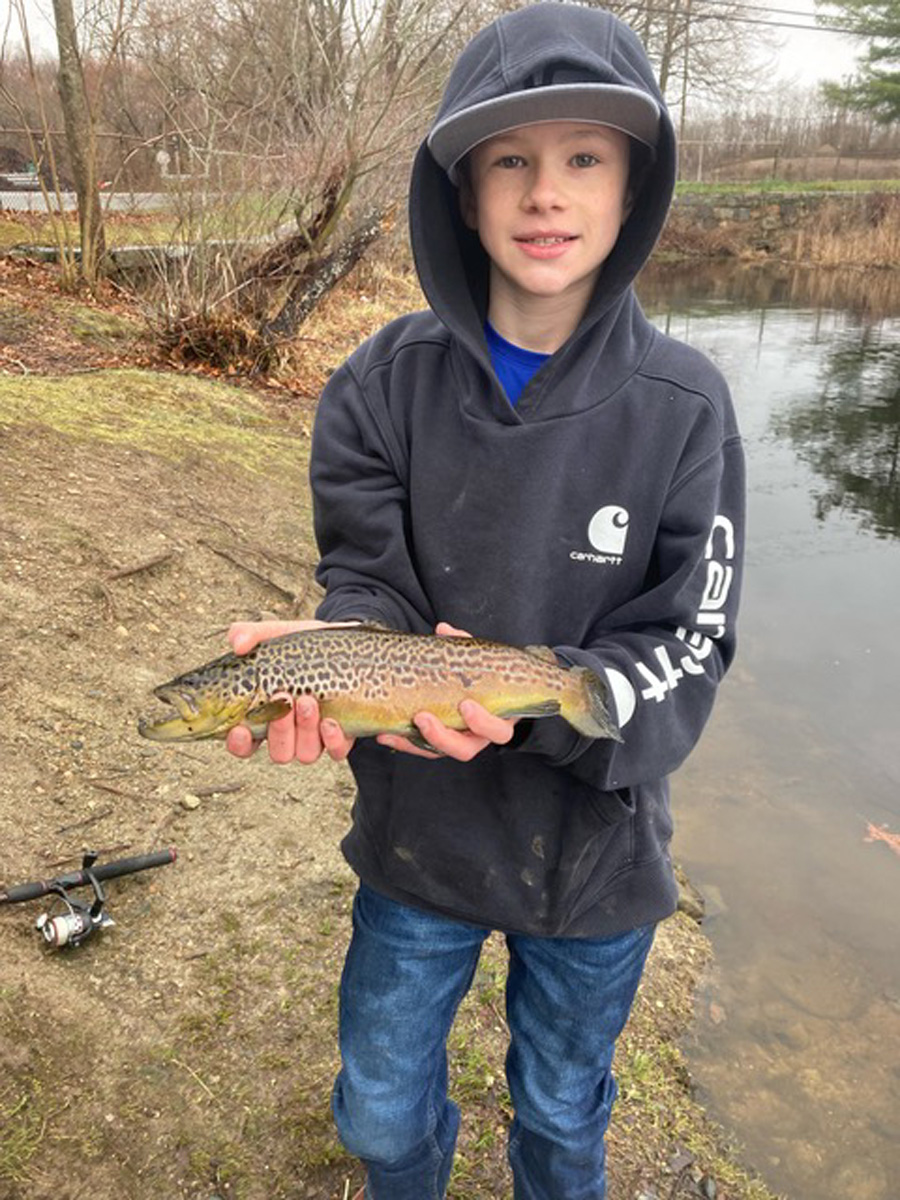 Jace with Boston brown trout