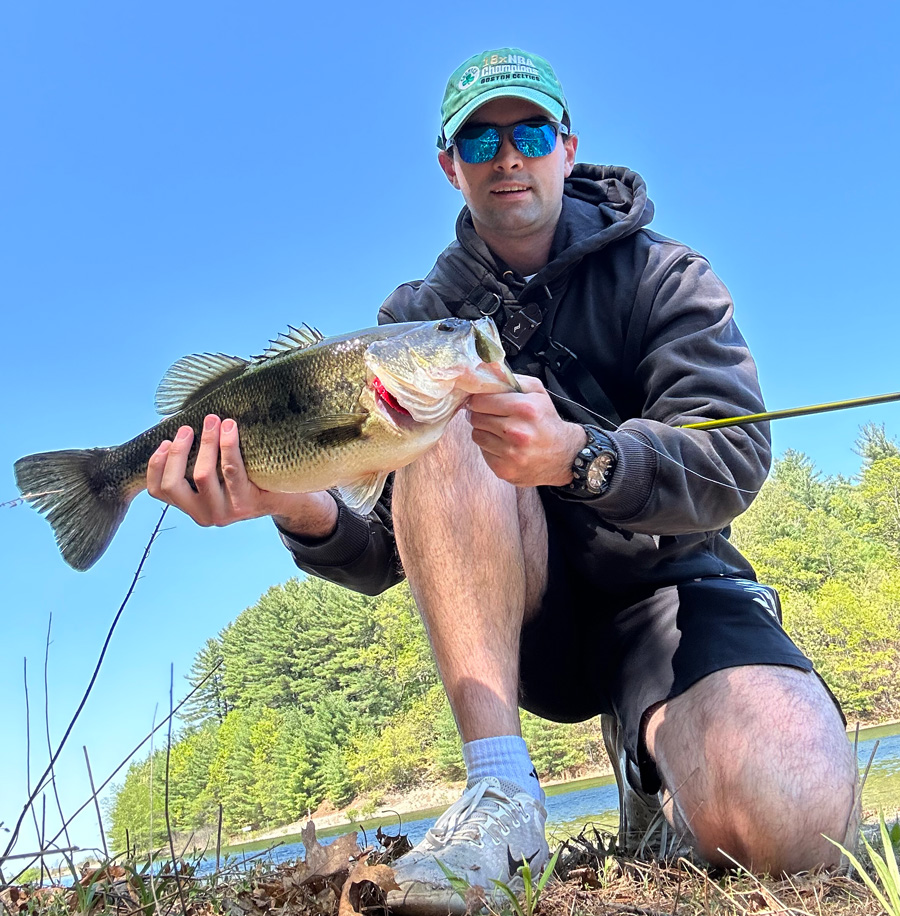 Connor Zisk with Wachusett largemouth bass