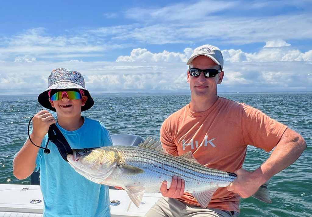 Massimo caught his personal best striped bass