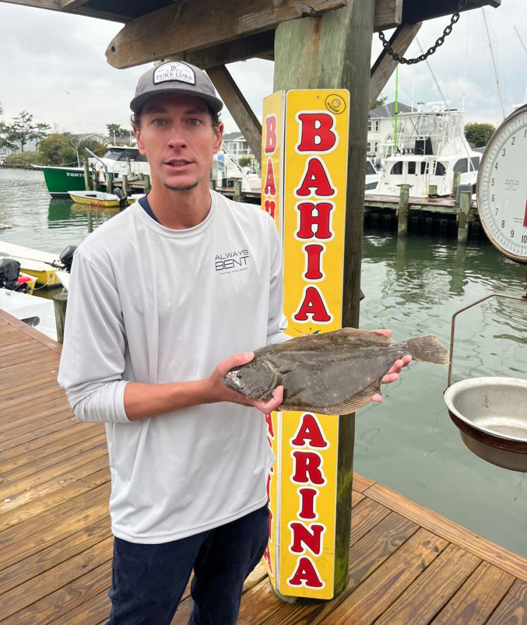 Willie Hausman with a keeper flounder