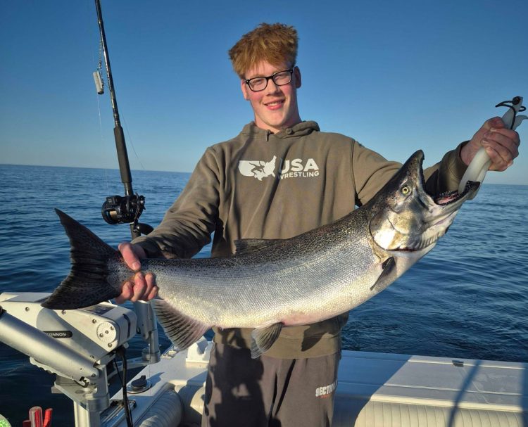 Jake Stephenson with salmon