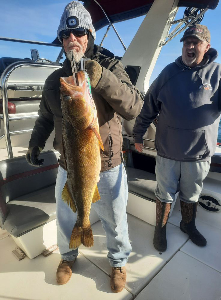 Pat Peace with 12-pound walleye