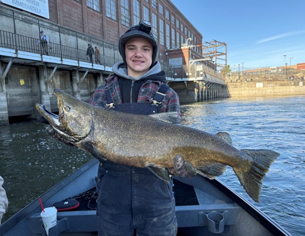 Hunter C. with king salmon