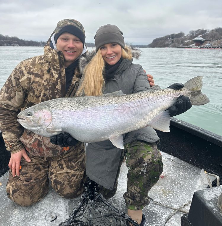 Tommy Ryan and Kaylee Singleton with steelhead
