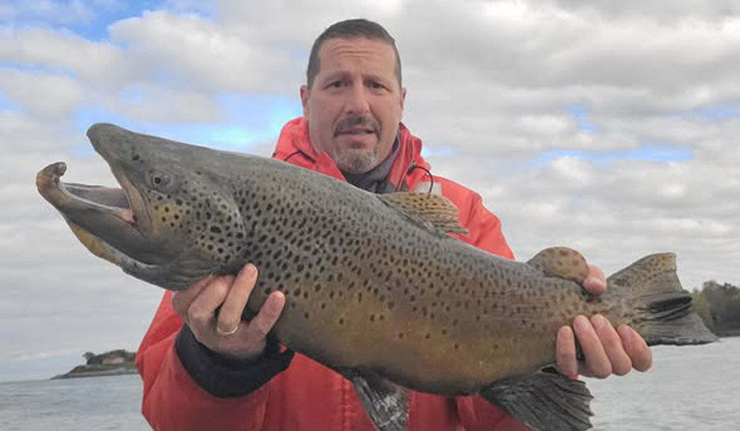 Capt. Dave Scipione with big brown trout