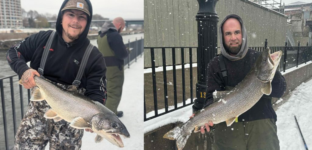 Brandon and Arron with lake trout