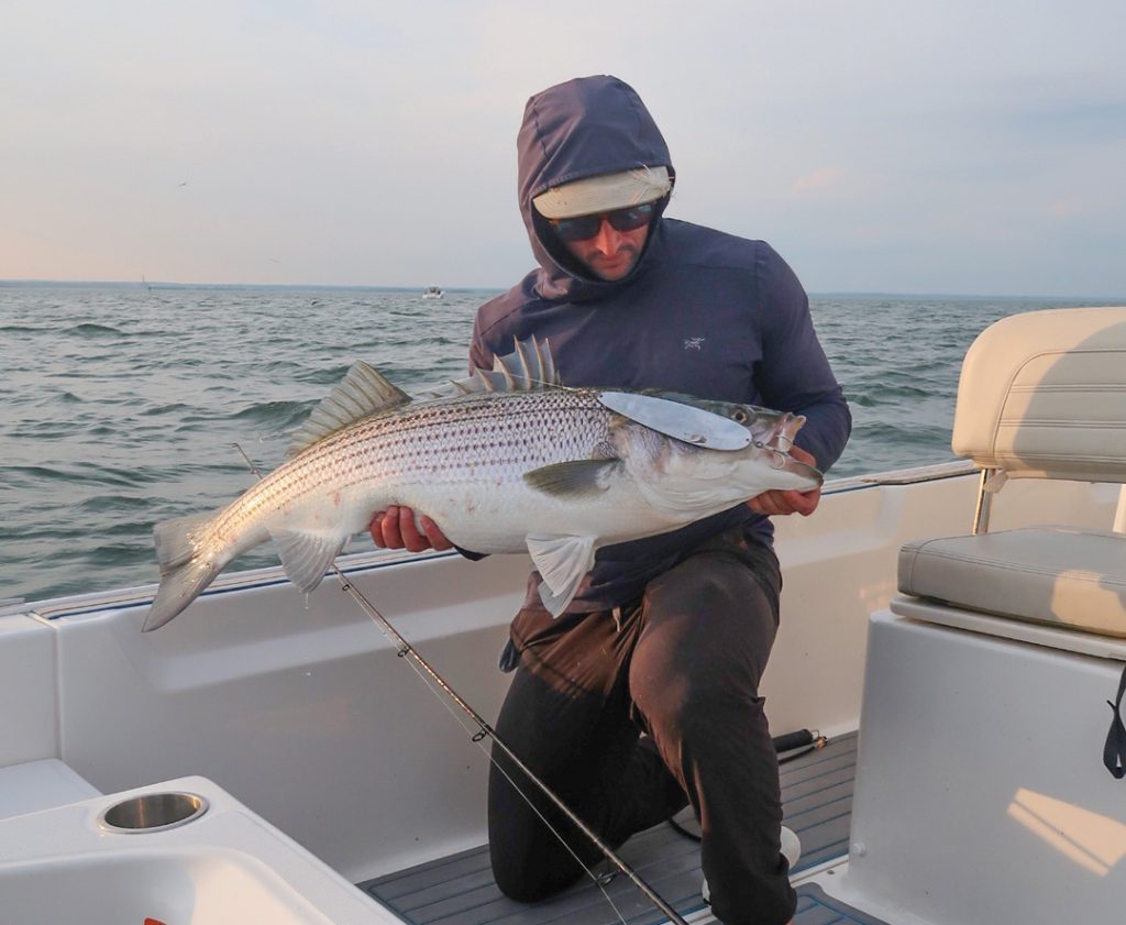 Jack Larizadeh with striped bass
