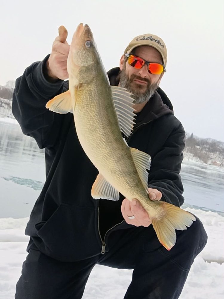 Mike Ziehm with walleye