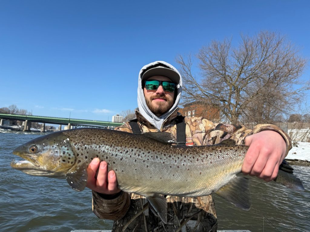 Johnny K. of PA with a big Oswego River brown trout