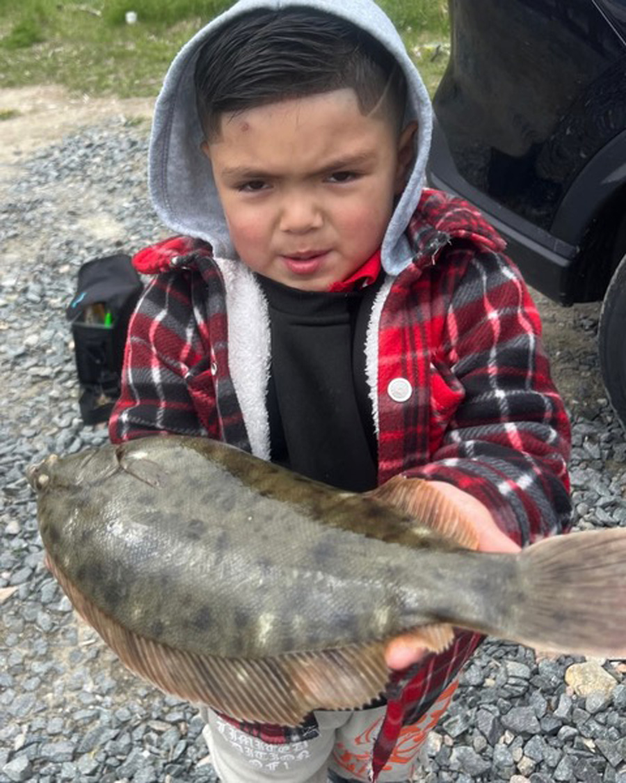 Gabriel with North Shore flounder